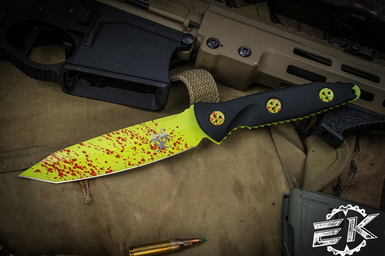 Microtech Socom Alpha Zombie Fixed Blade Knife Black G10 5" Tanto 114-1Z