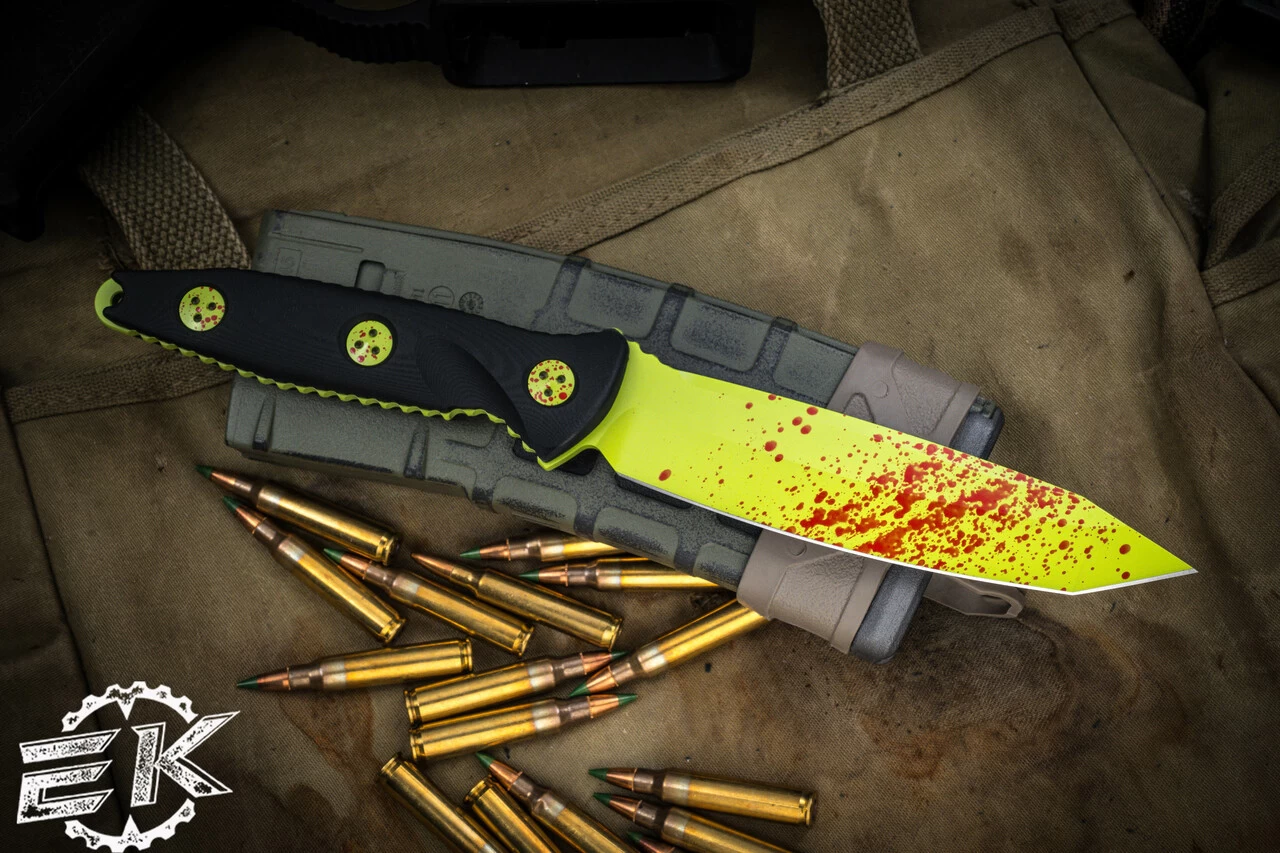 Microtech Socom Alpha Zombie Fixed Blade Knife Black G10 5" Tanto 114-1Z - Image 2