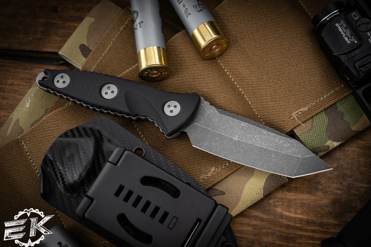 Microtech Socom Alpha Mini Fixed Blade Knife Black G10 3.75" Tanto Apocalyptic 114M-10AP - Image 2