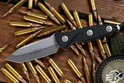Microtech Socom Alpha Mini Fixed Blade Knife Black G10 3.75" Tanto Stonewash 114M-10