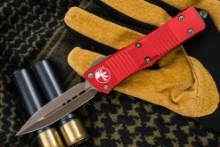 Microtech Troodon OTF Automatic Knife Red 3" Dagger Bronze Apocalyptic 138-13APRD