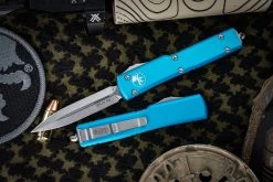 Microtech UTX-70 Turquoise OTF Automatic 2.4" Dagger Stonewash 147-10TQ