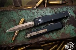 Microtech UTX-70 OTF Automatic Knife Black 2.4"Dagger Bronze 147-13