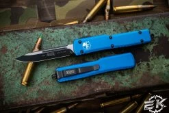 Microtech UTX-70 OTF Automatic Knife Blue 2.4" Black Drop Point 148-1BL