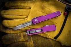 Microtech UTX-70 OTF Automatic Knife Violet 2.4" Drop Point Satin 148-4VI