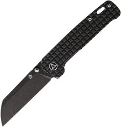 QSP Penguin Folding Knife Titanium Black Frag 3.1" Black Stonewash Sheepsfoot QS130-OFRG