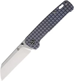 QSP Penguin Folding Knife Titanium Blue Frag 3.1" Satin Sheepsfoot QS130-RFRG1
