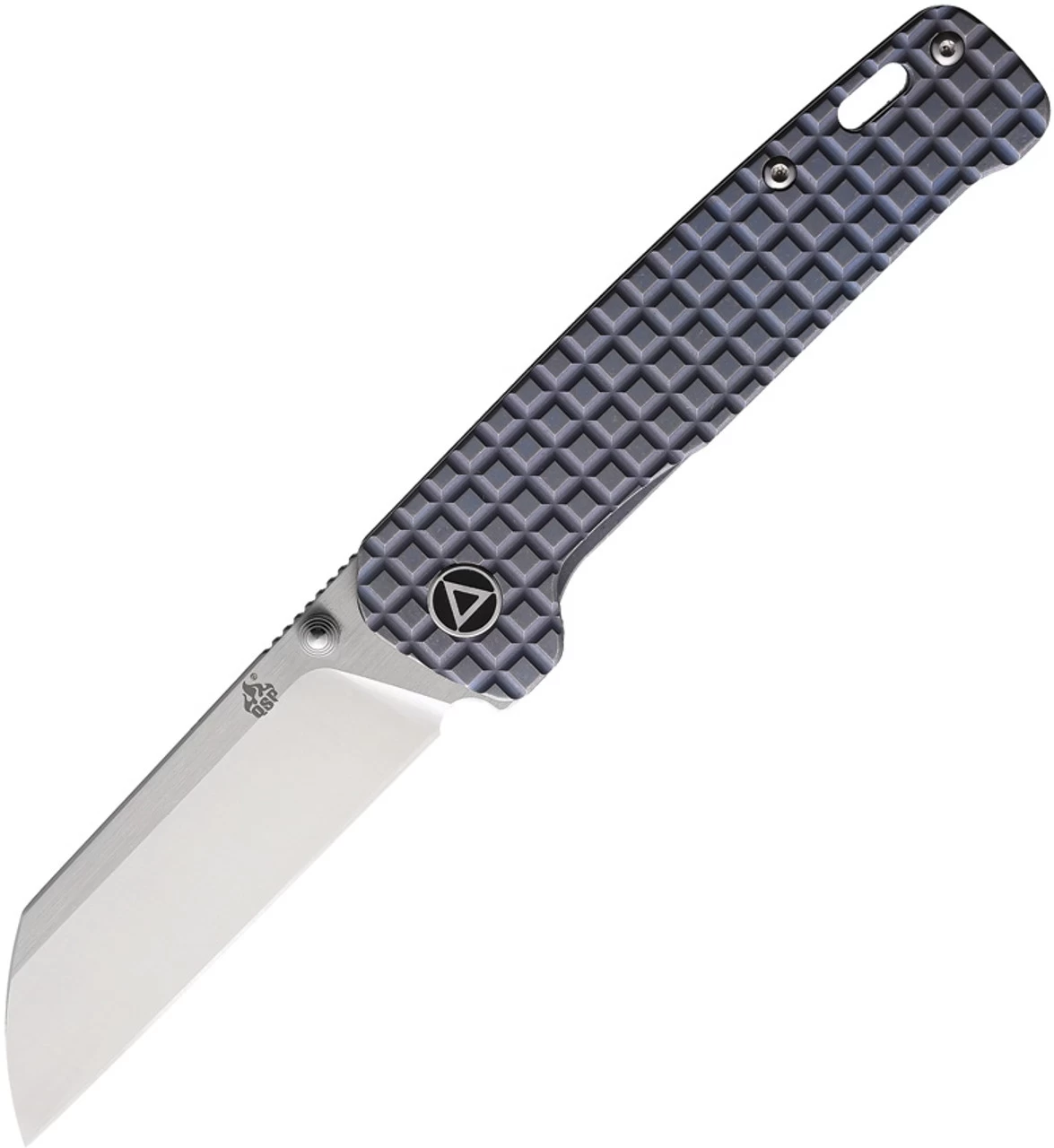 QSP Penguin Folding Knife Titanium Blue Frag 3.1" Satin Sheepsfoot QS130-RFRG1