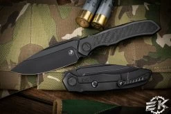Microtech Anax Integral Folding Knife DLC Titanium/Carbon Fiber 3.75" Drop Point DLC 190C-1DLCTCFITI