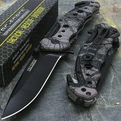 7.75" Tac Force Spring Assisted Jungle Camo Pocket Knife TF-723GYSC
