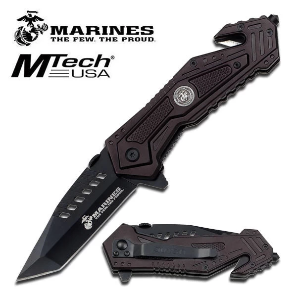 8.0" MTECH US Marine Spring Assisted Official Pocket Knife MA-1033BK - Image 3