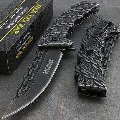 8" Tac Force Chain Link Stone Washed Fantasy Assisted Pocket Knife