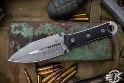 Microtech/Borka Blades SBD Fixed Blade Knife Black G10 4.3" Dagger Apocalyptic Stonewash 201-10AP