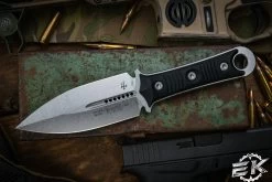 Microtech/Borka Blades SBD Fixed Blade Knife Black G10 4.3" Dagger Stonewash 201-10