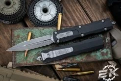 Microtech Dirac Delta OTF Automatic Knife 3.8" Dagger Apocalyptic Stonewash 227-10AP