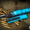 Microtech UTX-85 Turquoise OTF Automatic Knife 3" Black Drop Point 231-1TQ