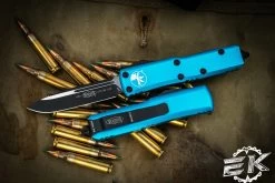 Microtech UTX-85 Turquoise OTF Automatic Knife 3" Black Drop Point 231-1TQ