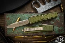 Microtech UTX-85 II Stepside OTF Automatic Knife OD Green 3.1" Drop Point Bronze 231II-13ODS