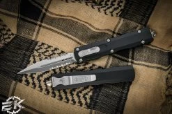 Microtech Dirac OTF Automatic Knife 3" Dagger Stonewash Serrated 225-11