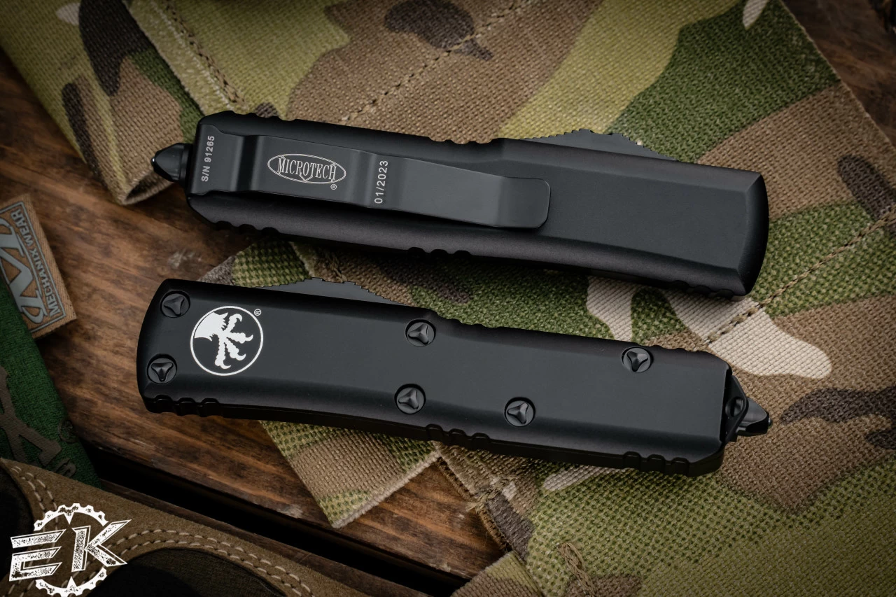 Microtech UTX-85 OTF Automatic Knife 3.1" Dagger Black Tactical 232-1T - Image 3