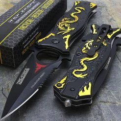 8.0" TAC FORCE GOLD DRAGON FANTASY ASSISTED OPEN TACTICAL FOLDING POCKET KNIFE
