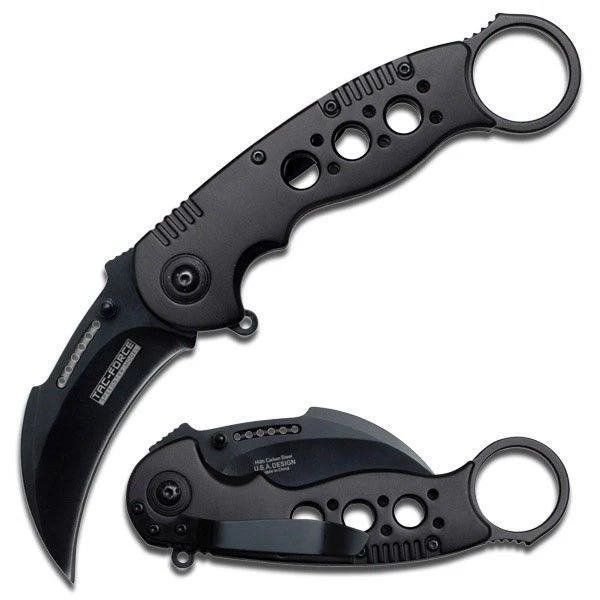 7.75" Tac Force Black Tactical Karambit Claw Folding Pocket Knife - Image 12