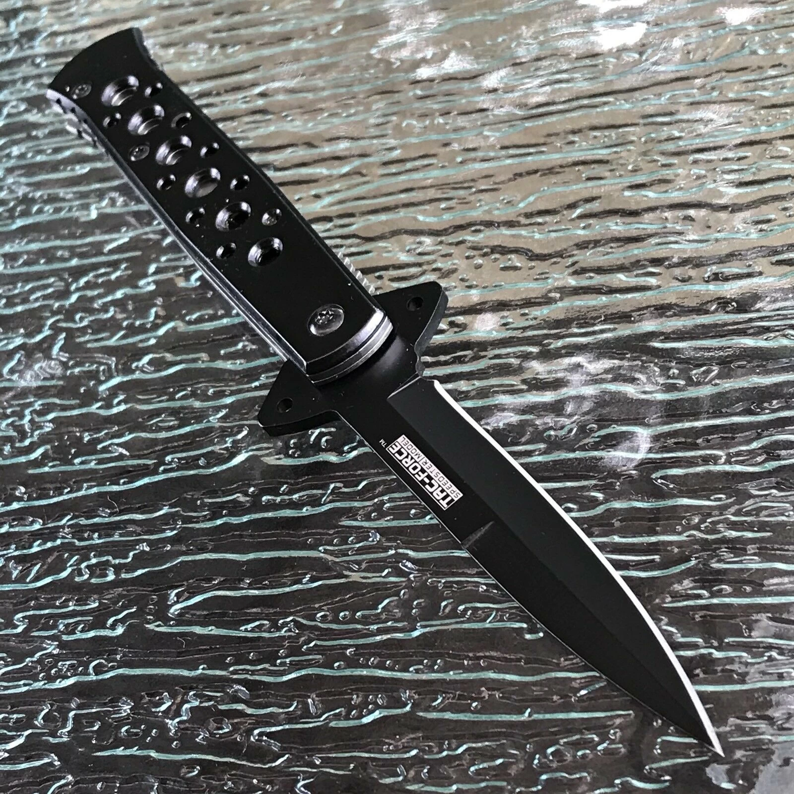 7" Tac Force Speedster Model Stiletto Black Spectrum Knife TF-698BK - Image 3