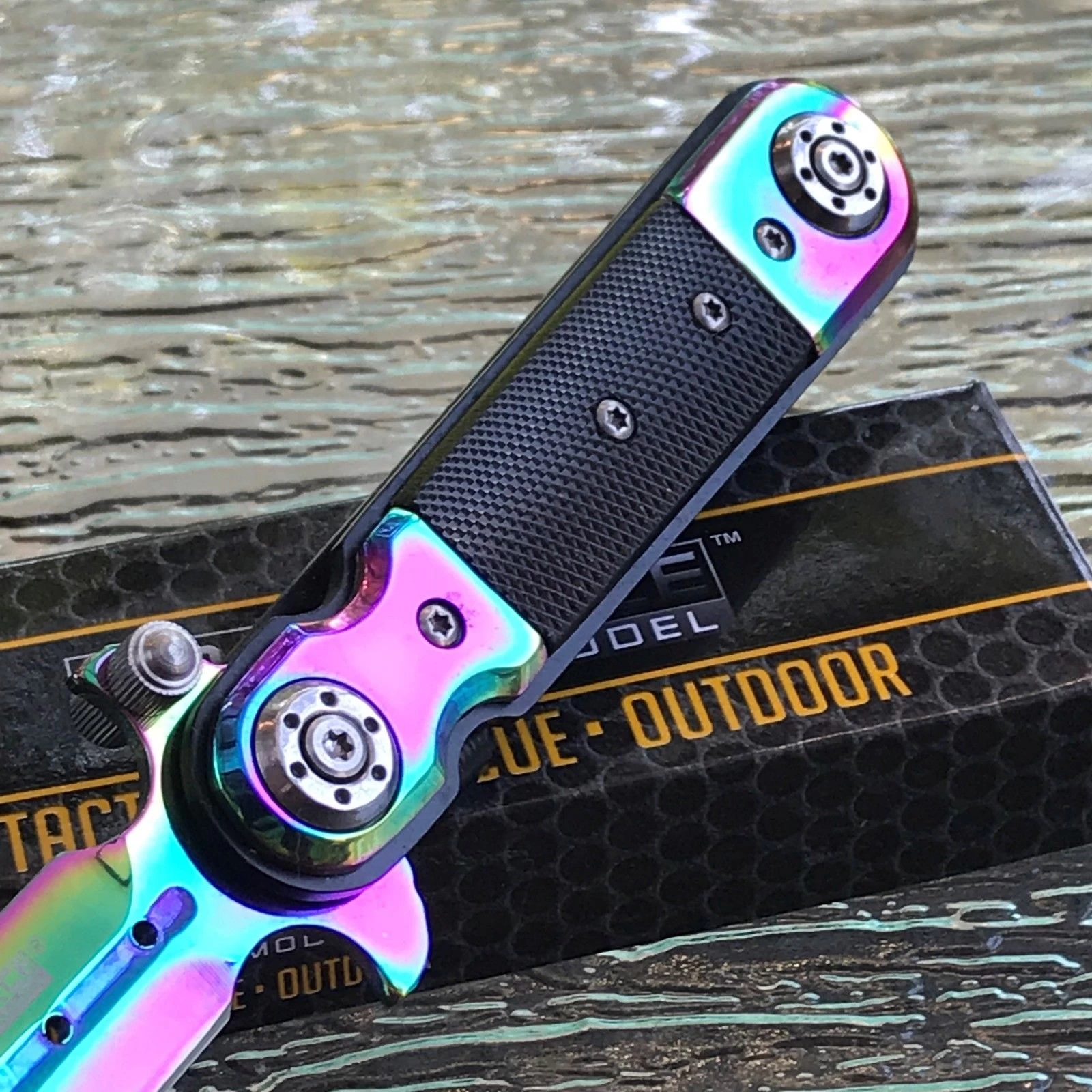 7" Tac Force Steampunk Rainbow Spring Assisted Tactical Outdoor Folding Pocket Knife TF-517RB - Image 11