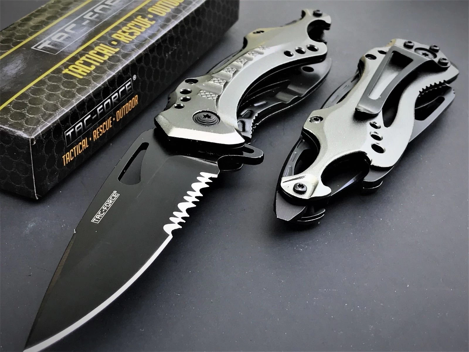 8" Tac Force Tactical Spring Assisted Folding Pocket Knife (TF-705GY) - Image 9