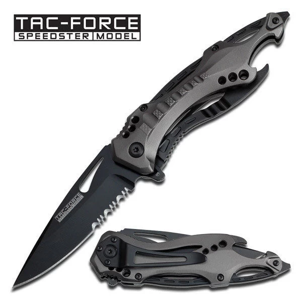 8" Tac Force Tactical Spring Assisted Folding Pocket Knife (TF-705GY) - Image 11