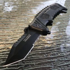 8.5" Tac Force Tactical Tanto Sawback Black Pocket Knife