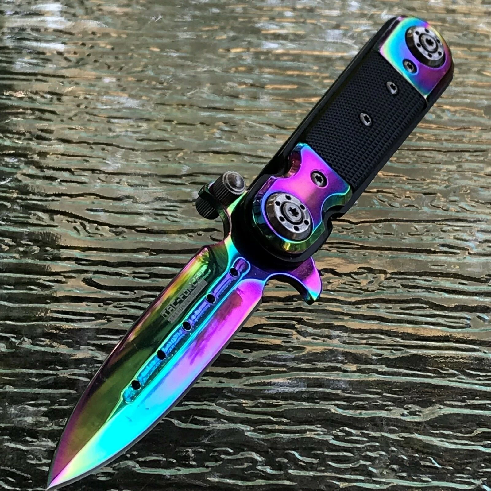 7" Tac Force Steampunk Rainbow Spring Assisted Tactical Outdoor Folding Pocket Knife TF-517RB - Image 4