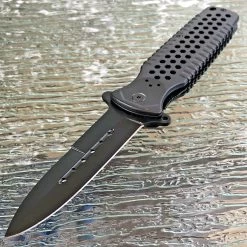 8.5" Tac Force Gray Spring Assisted Tactical Stiletto Pocket Knife