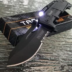 8.5" Tac Force Sheriff Police Pocket Knife W/ LED Light (TF-875BK)