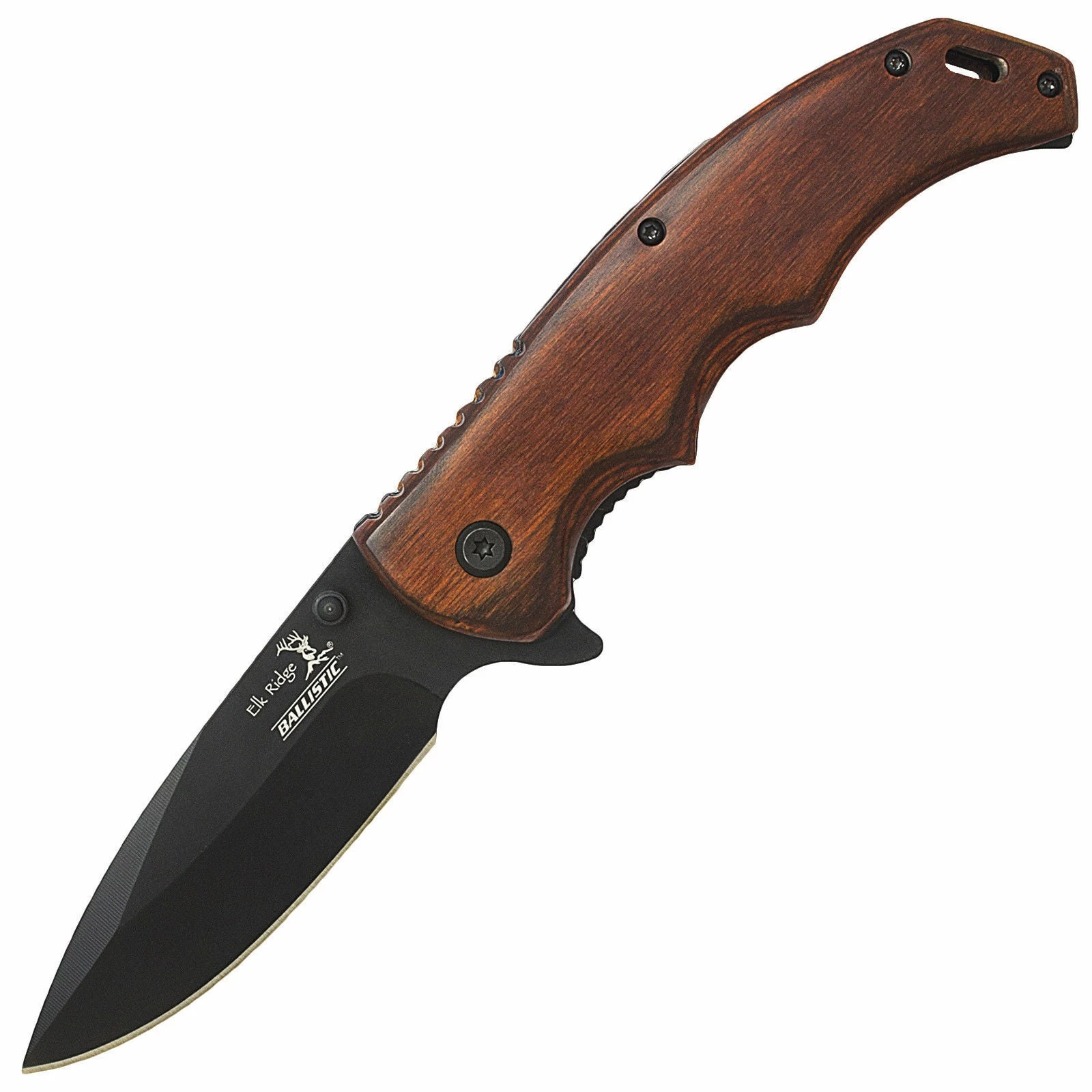 8.25" ELK RIDGE PAKKAWOOD SPRING ASSISTED FOLDING EDC KNIFE - Image 9