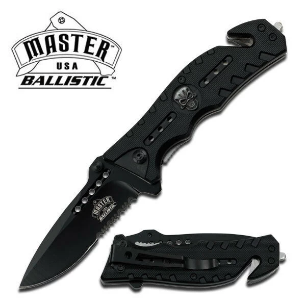 8" Master USA Punisher Skull Handle Pocket Knife (MU-A010BK) - Image 11