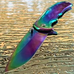7" Tac Force Executive Rainbow Mirror Tactical Folding Pocket Knife