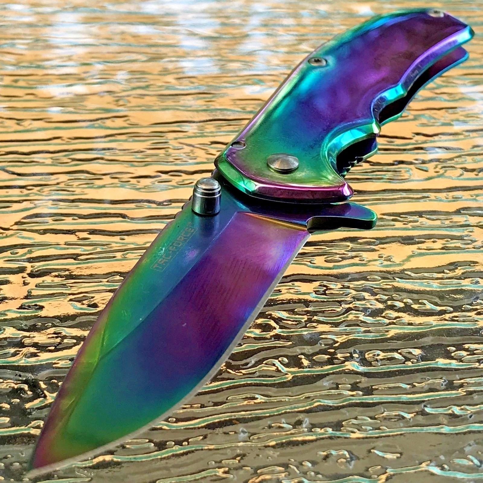 7" Tac Force Executive Rainbow Mirror Tactical Folding Pocket Knife