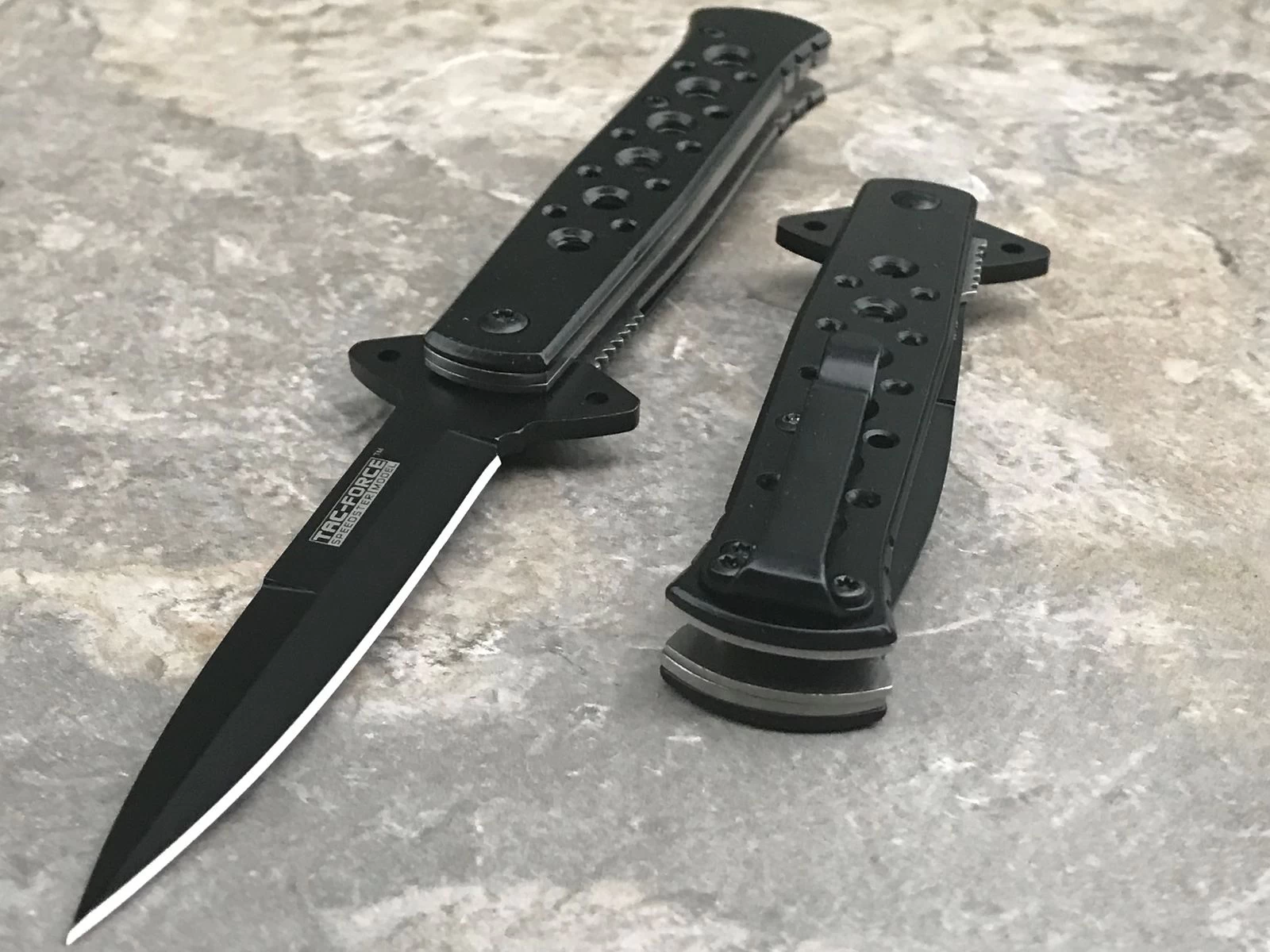 7" Tac Force Speedster Model Stiletto Black Spectrum Knife TF-698BK - Image 5