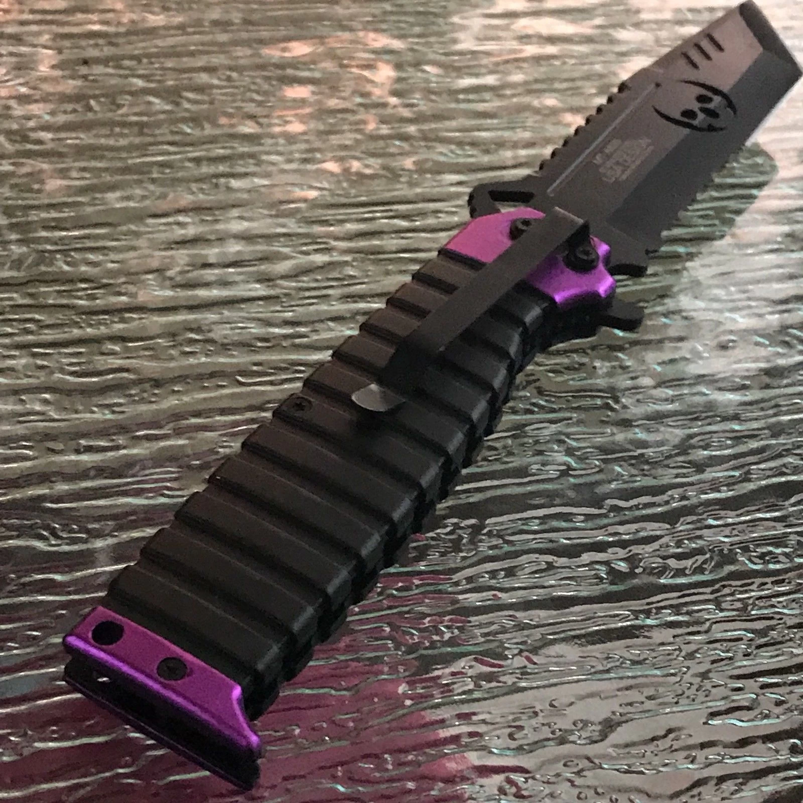 8.75" Mtech USA Assisted Open Tanto Purple Handle Folding Pocket Knife - Image 5