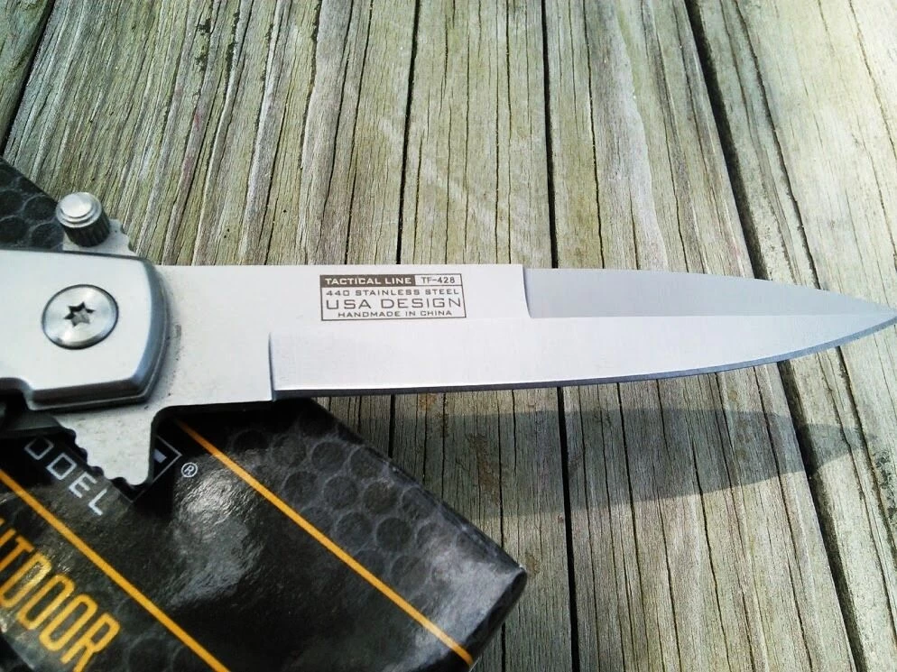 8" Tac Force Pearl Handle Stiletto Spring Assisted Folding Knife - Image 9