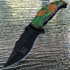 Dark Side Blades Spring Assisted Tactical Fantasy Cobra Snake Knife