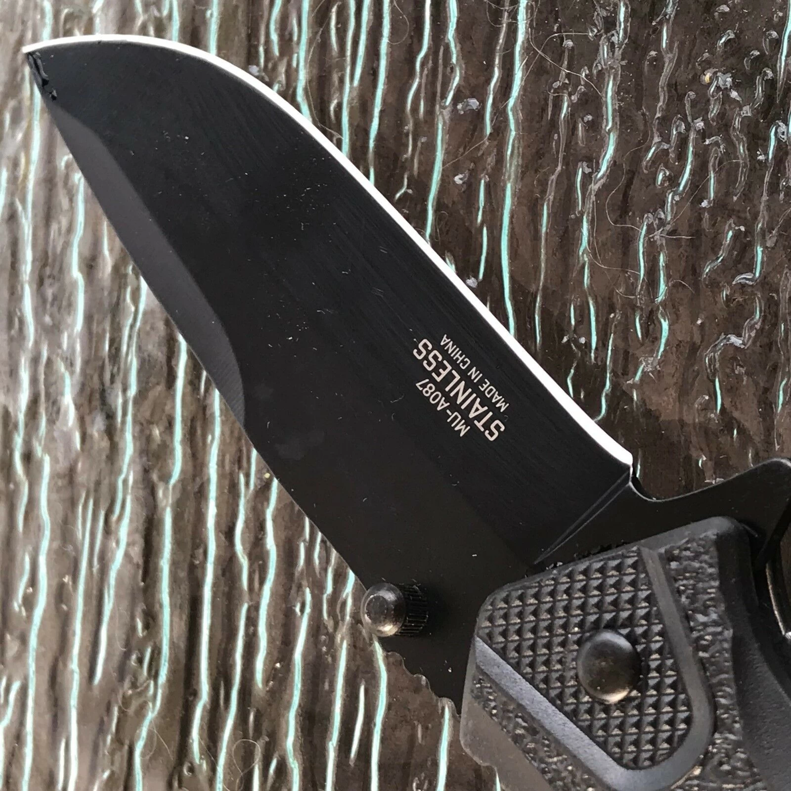 8.35" MASTER USA SPRING ASSISTED TACTICAL BLUE HANDLE FOLDING Pocket KNIFE OPEN - Image 7