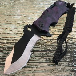 8" MTech USA Ballistic Purple Skulls Assisted Folding Knives MT-A808BK