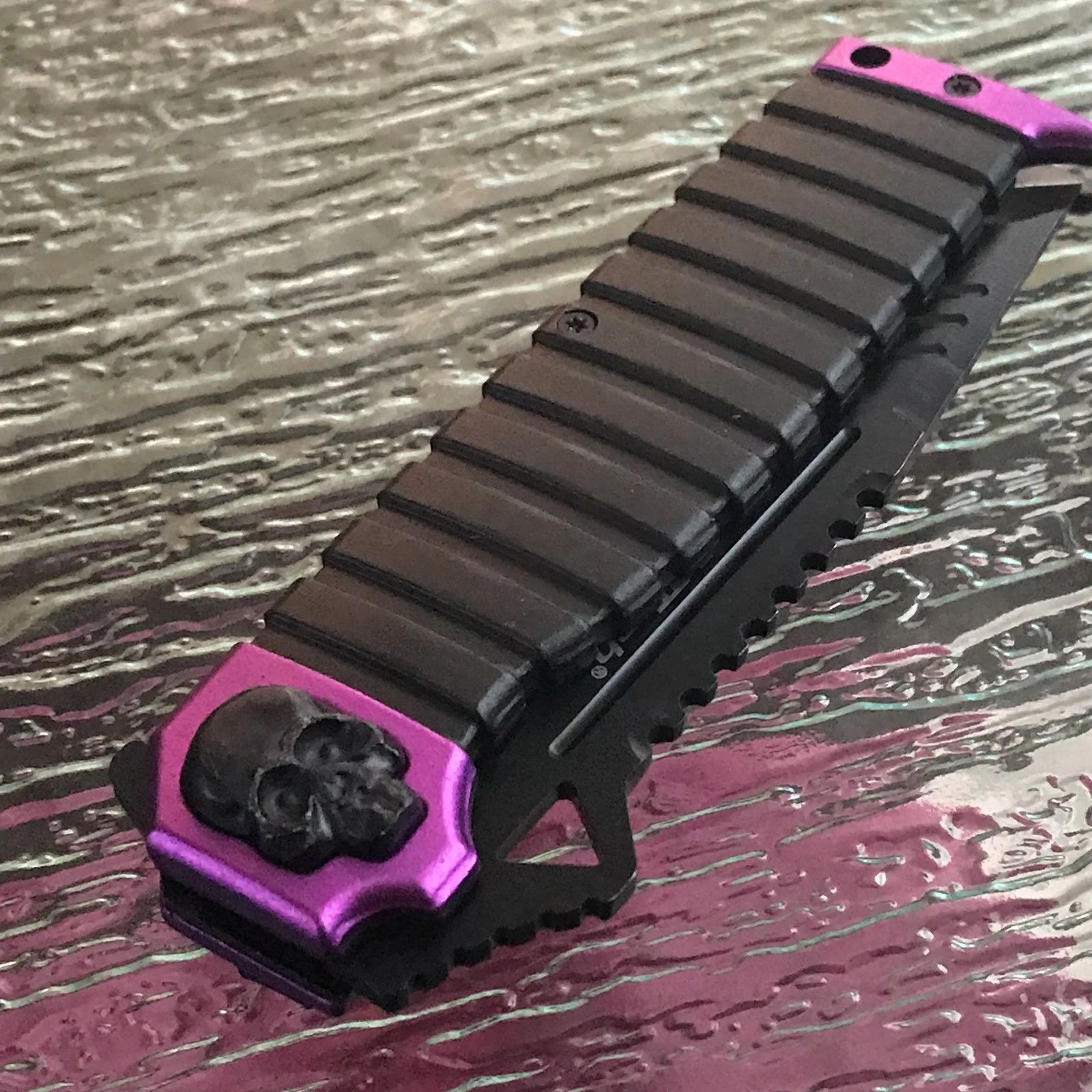 8.75" Mtech USA Assisted Open Tanto Purple Handle Folding Pocket Knife - Image 10