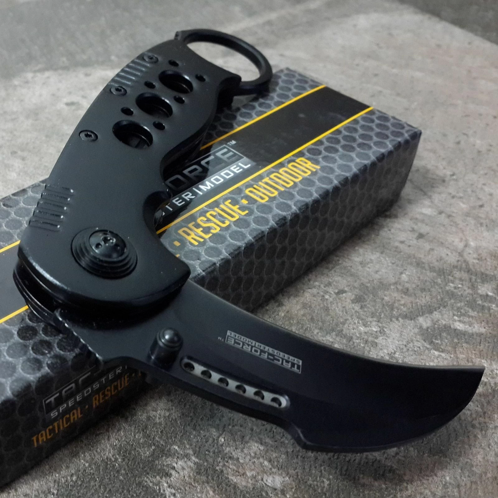 7.75" Tac Force Black Tactical Karambit Claw Folding Pocket Knife - Image 6