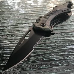 8" TAC FORCE ASSISTED OPEN HUNTING GREEN CAMO KNIFE (TF-705GC)