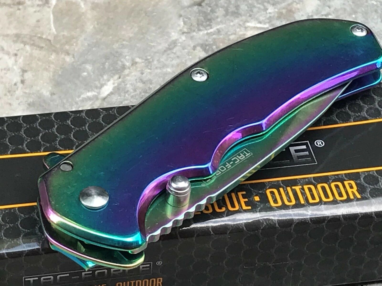 7" Tac Force Executive Rainbow Mirror Tactical Folding Pocket Knife - Image 10