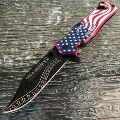 7.25" Tac Force American Flag USA Spring Assisted Pocket Knife