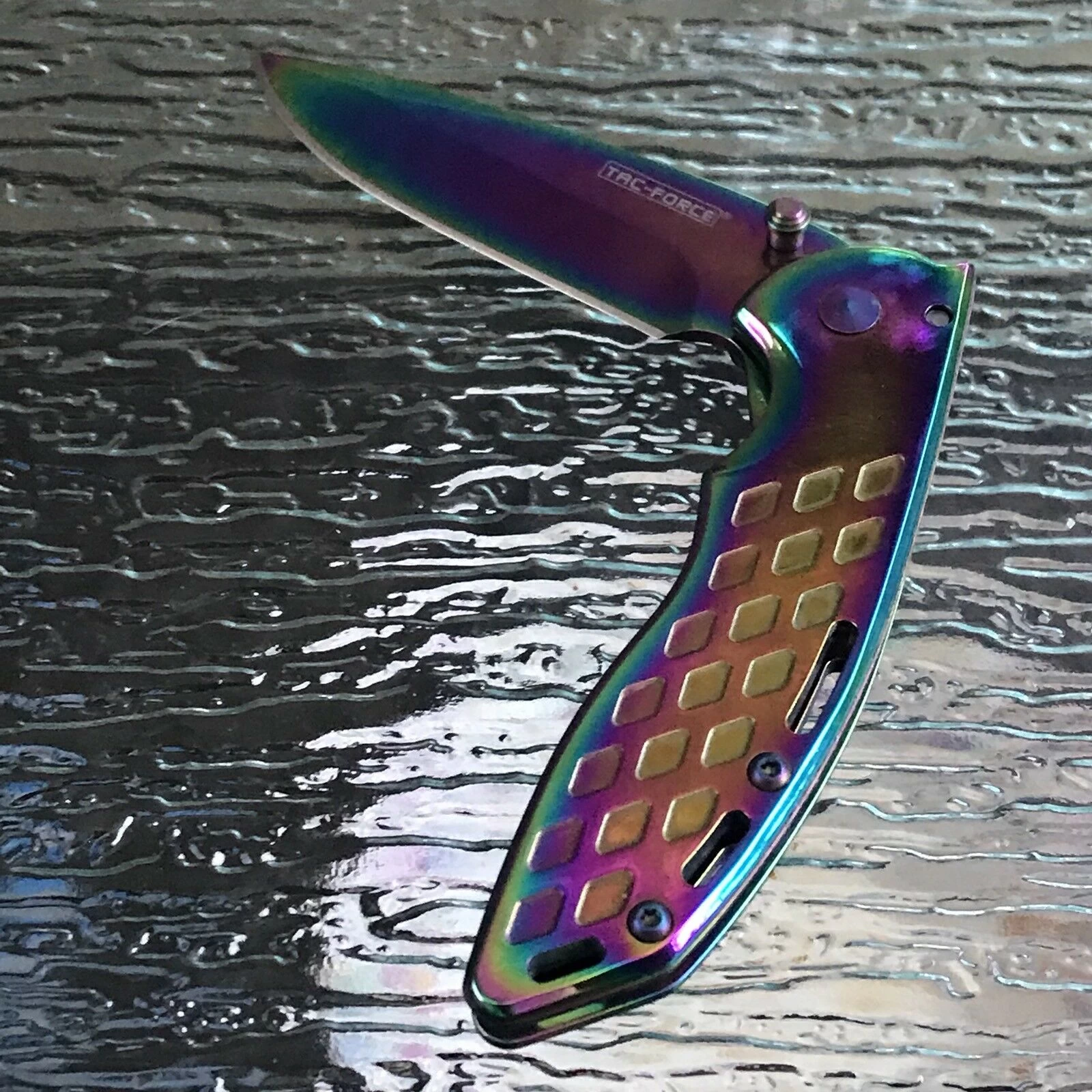 7" Tac Force Titanium Coated Rainbow Assisted Tactical Folding Knife - Image 8